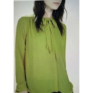 Zara Shirt Women's Size XS Yellow Long Sleeve Collar Button Down Blouse